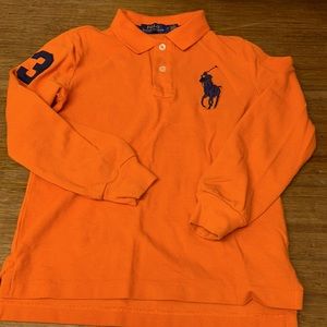 Orange Polo Ralph Lauren long sleeve polo shirt Sz 6